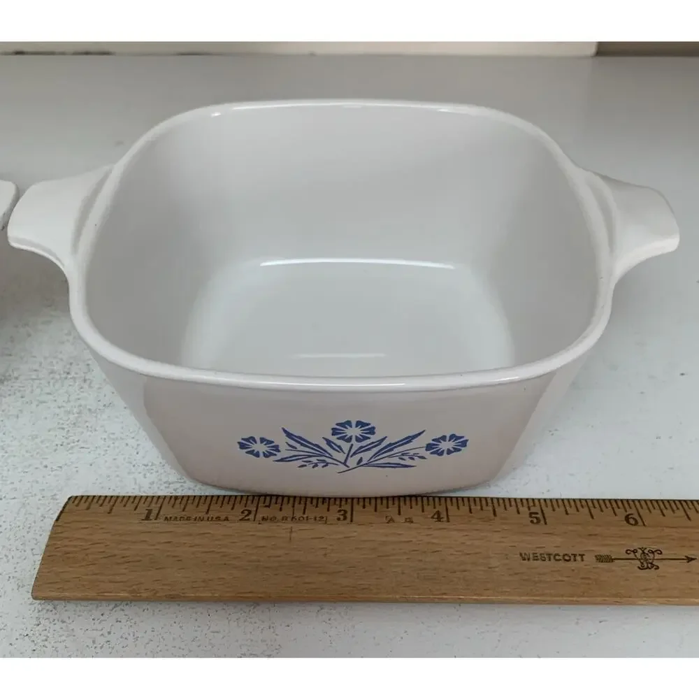 2 Corning Ware P 43 B Blue Cornflower Petite 2 3/4 Set of 2 Casserole Dish